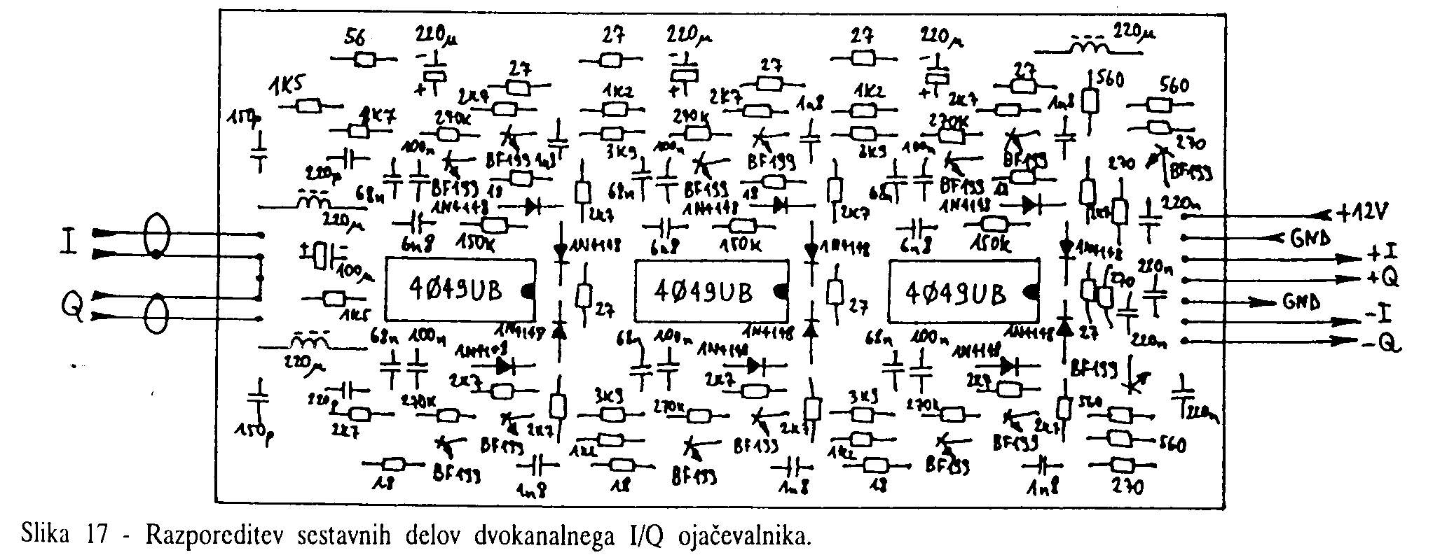 Layout amplificatore I/Q con AGC